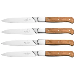 Argent Lynden Olive Wood Steak Knives, Set of 4