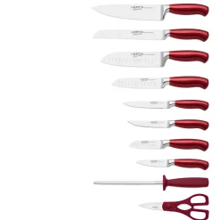 Argentum Red 14-Piece Cutlery Block Set