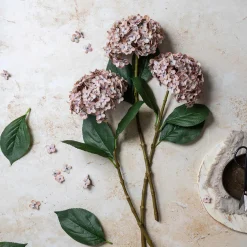 Artificial Real Touch Antique Blush Hydrangea Stem