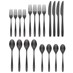 Averie Black Satin 20-Piece Flatware Set