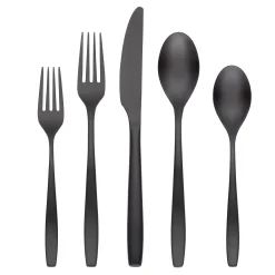 Averie Black Satin 20-Piece Flatware Set