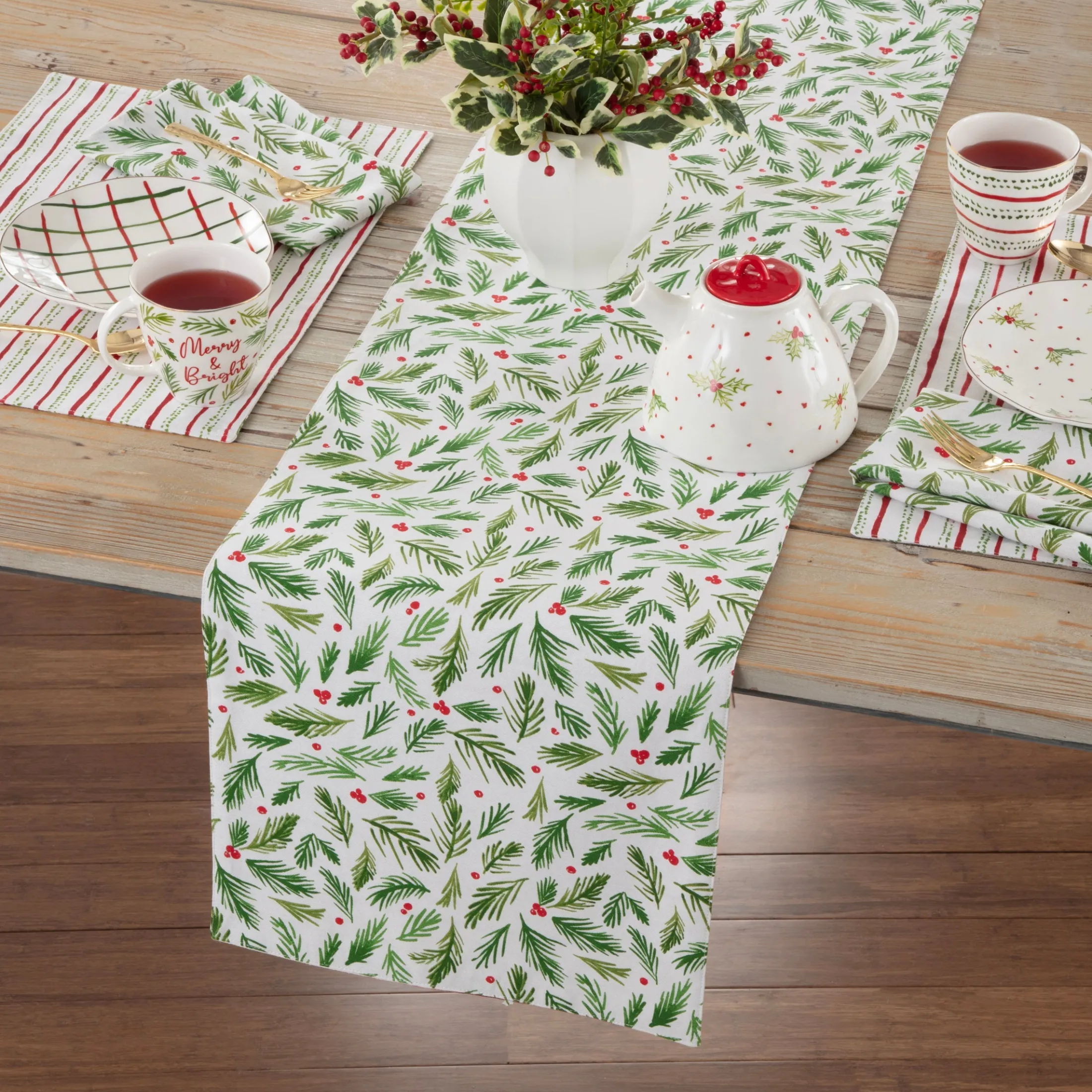 Bayberry Merry & Bright Reversible Table Runner