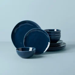 Bay Colors Blue 12-Piece Dinnerware Set