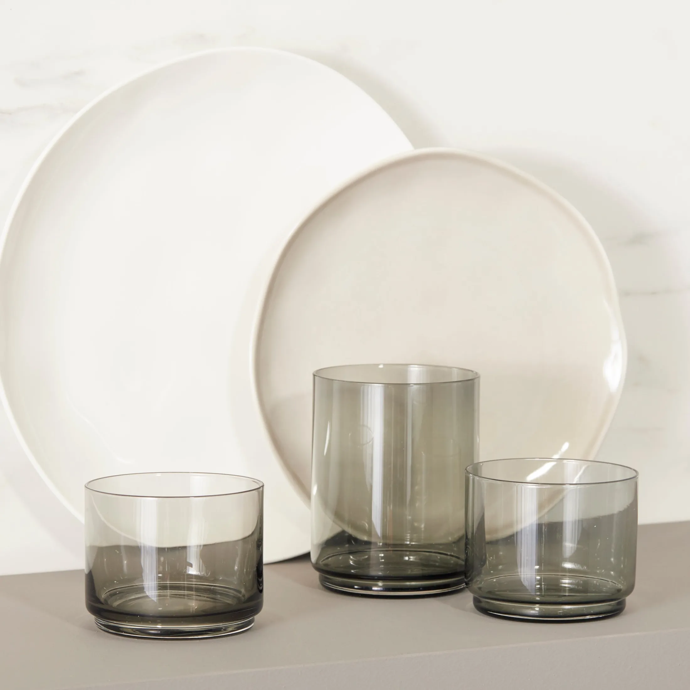 Bay Colors Grey 12-Piece Dinnerware Set