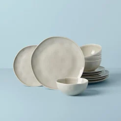 Bay Colors Grey 12-Piece Dinnerware Set