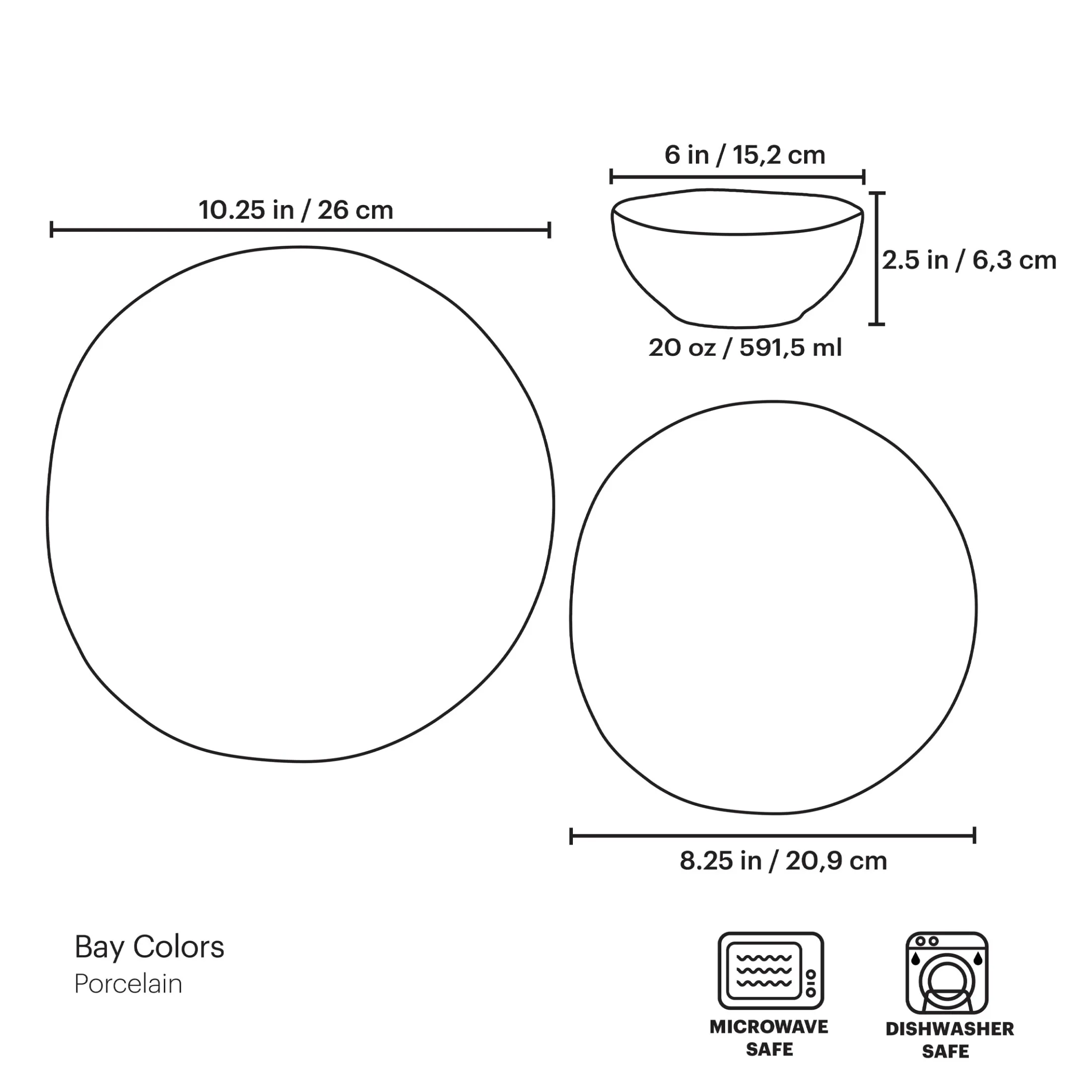 Bay Colors White 12-Piece Dinnerware Set