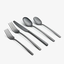 Beacon Black Satin 20-Piece Flatware Set