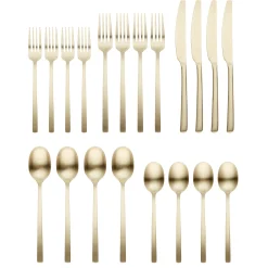 Beacon Champagne Satin 20-Piece Flatware Set