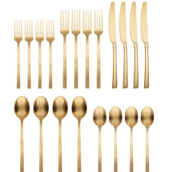 Beacon Gold Satin 20-Piece Flatware Set