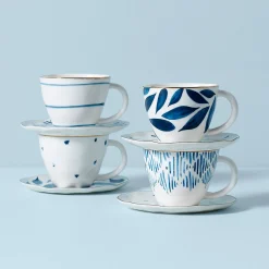 Blue Bay 8-Piece Espresso Cup & Saucer Set