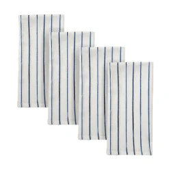 Blue Bay Stripe Dinner Napkins, Set of 4