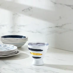 Blue Bay Stripe Stainless Steel Cocktail Tumbler