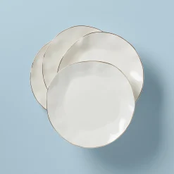 Blue Bay White Dinner Plates, Set of 4