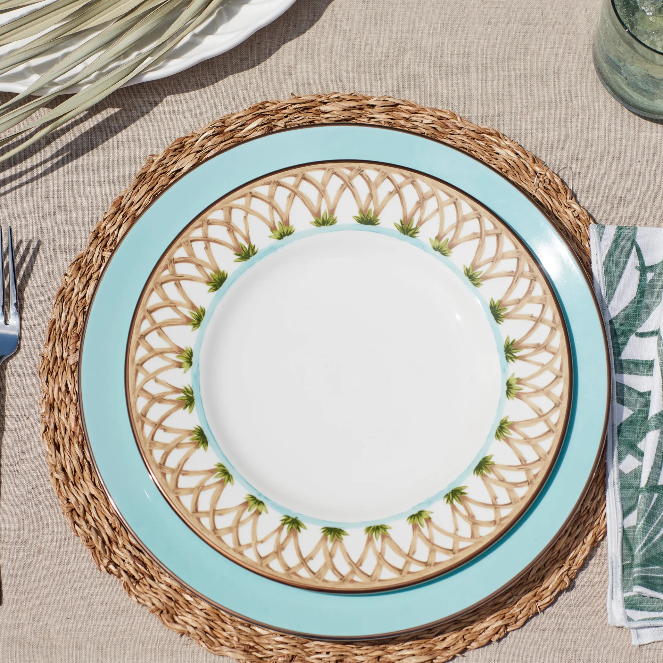 British Colonial Bamboo Accent Plate