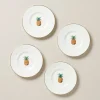 British Colonial Bamboo Party Plates, Set of 4
