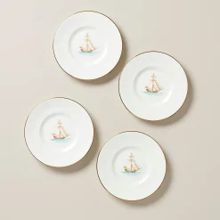 British Colonial Tradewinds Party Plates, Set of 4