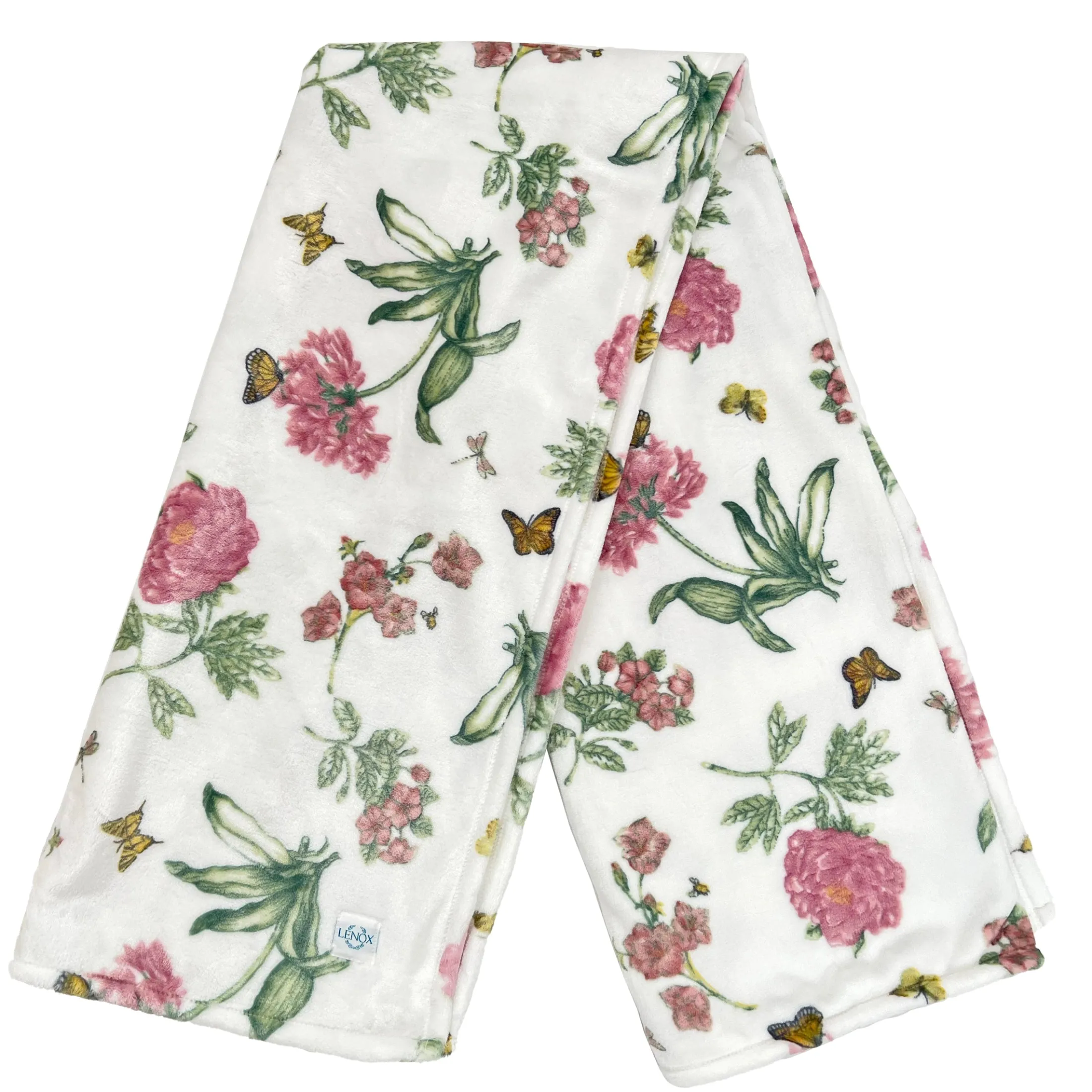 Butterfly Meadow Bloom Pink Throw Blanket