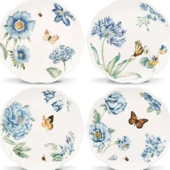Butterfly Meadow Blue Dessert Plates, Set of 4