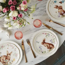 Butterfly Meadow Bunny Accent Plates, Set of 4