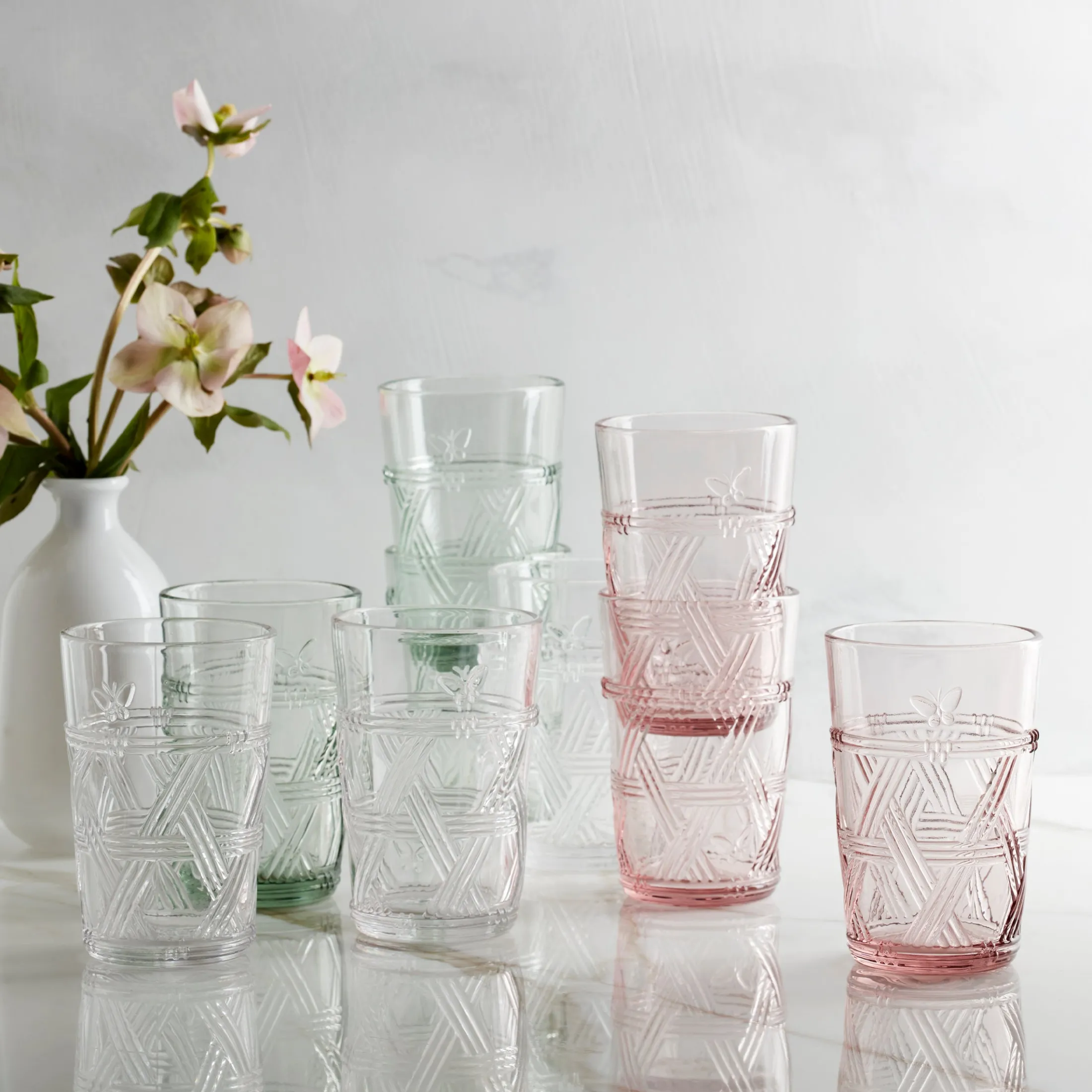 Butterfly Meadow Clear Tall Glasses, Set of 4