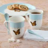 Butterfly Meadow Color Mugs with Spoons, Set of 8
