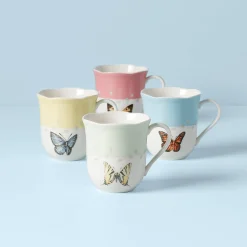 Butterfly Meadow Colors Mugs, Set of 4