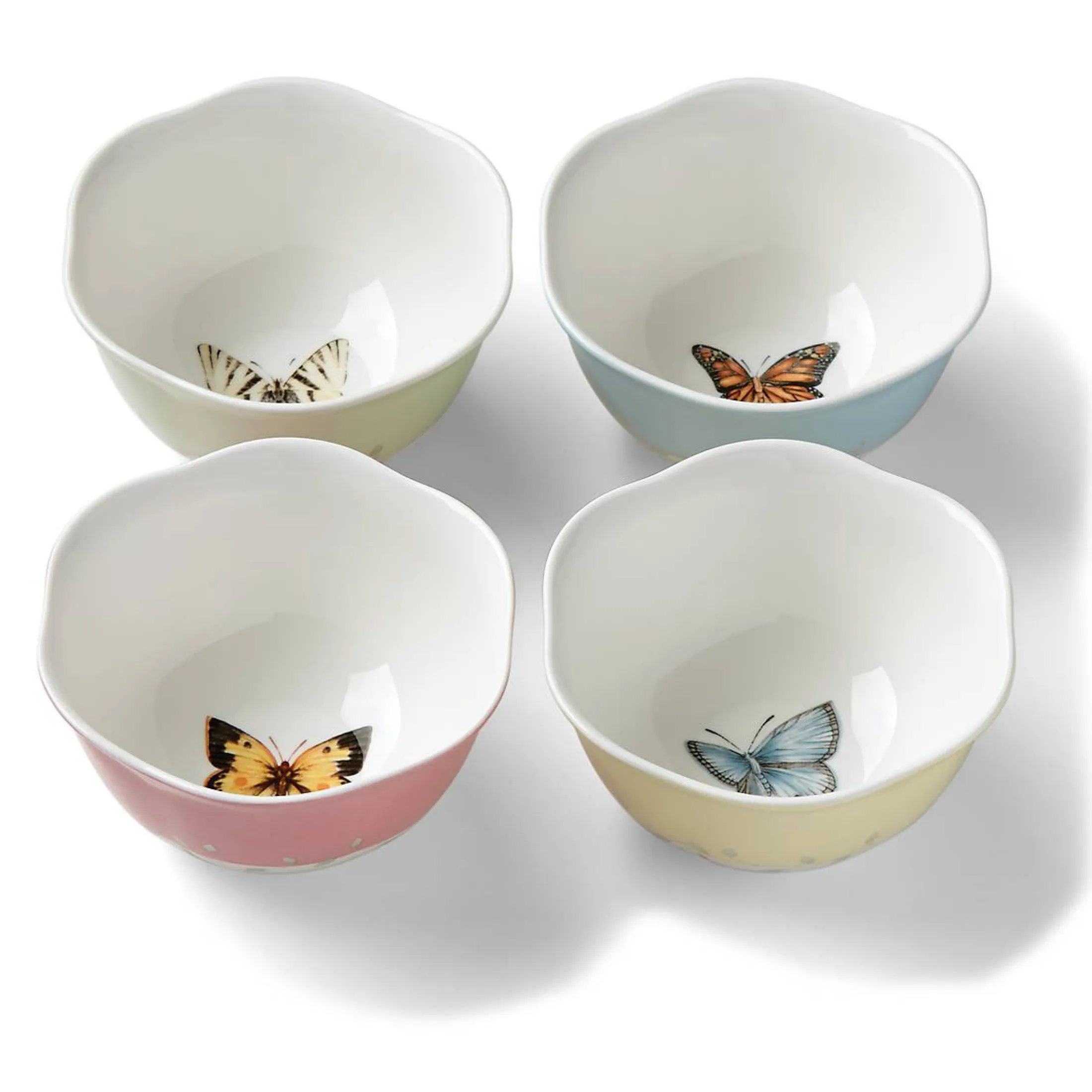 Butterfly Meadow Colors 4-Piece Dessert Bowl Set