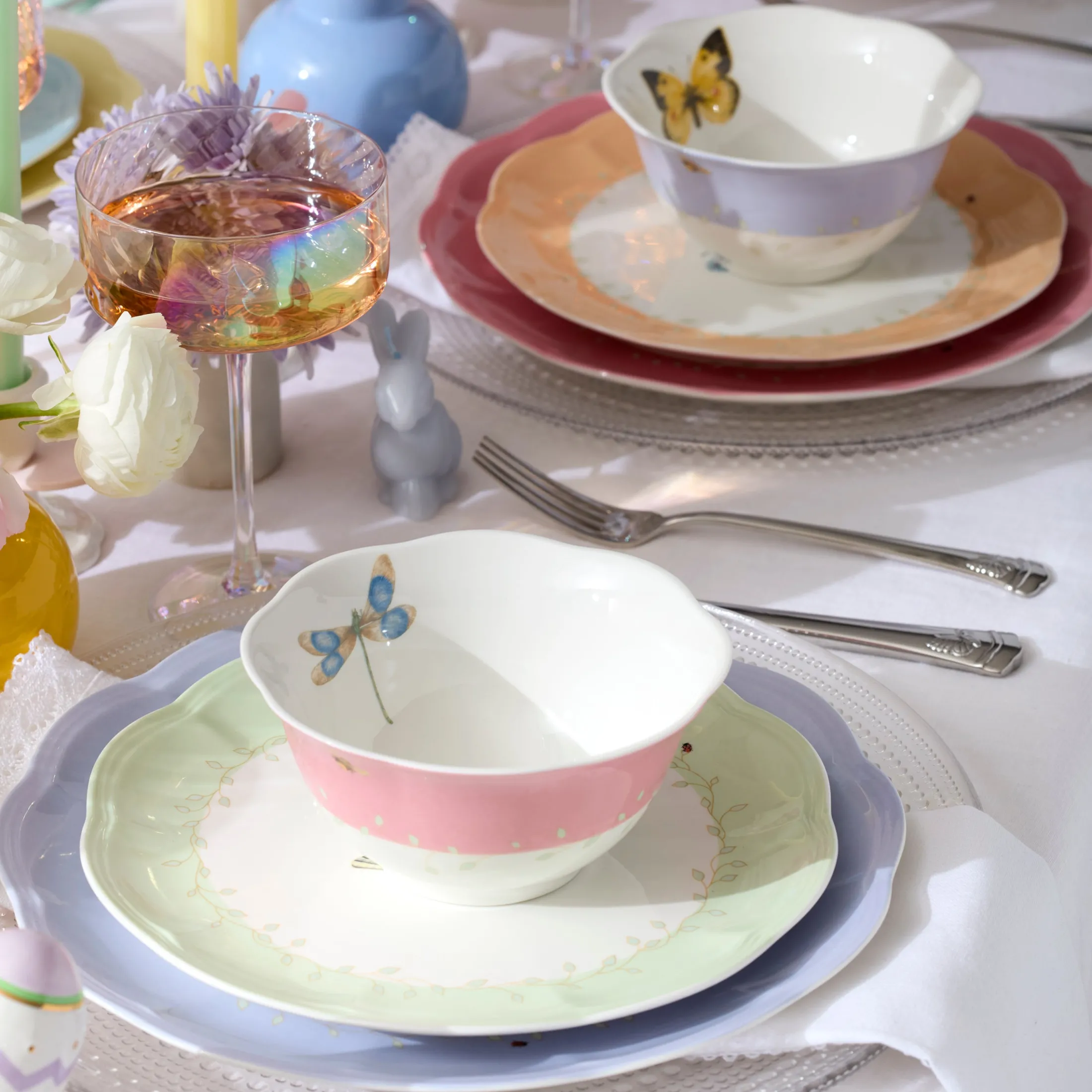 Butterfly Meadow Colors 4-Piece Dessert Bowl Set