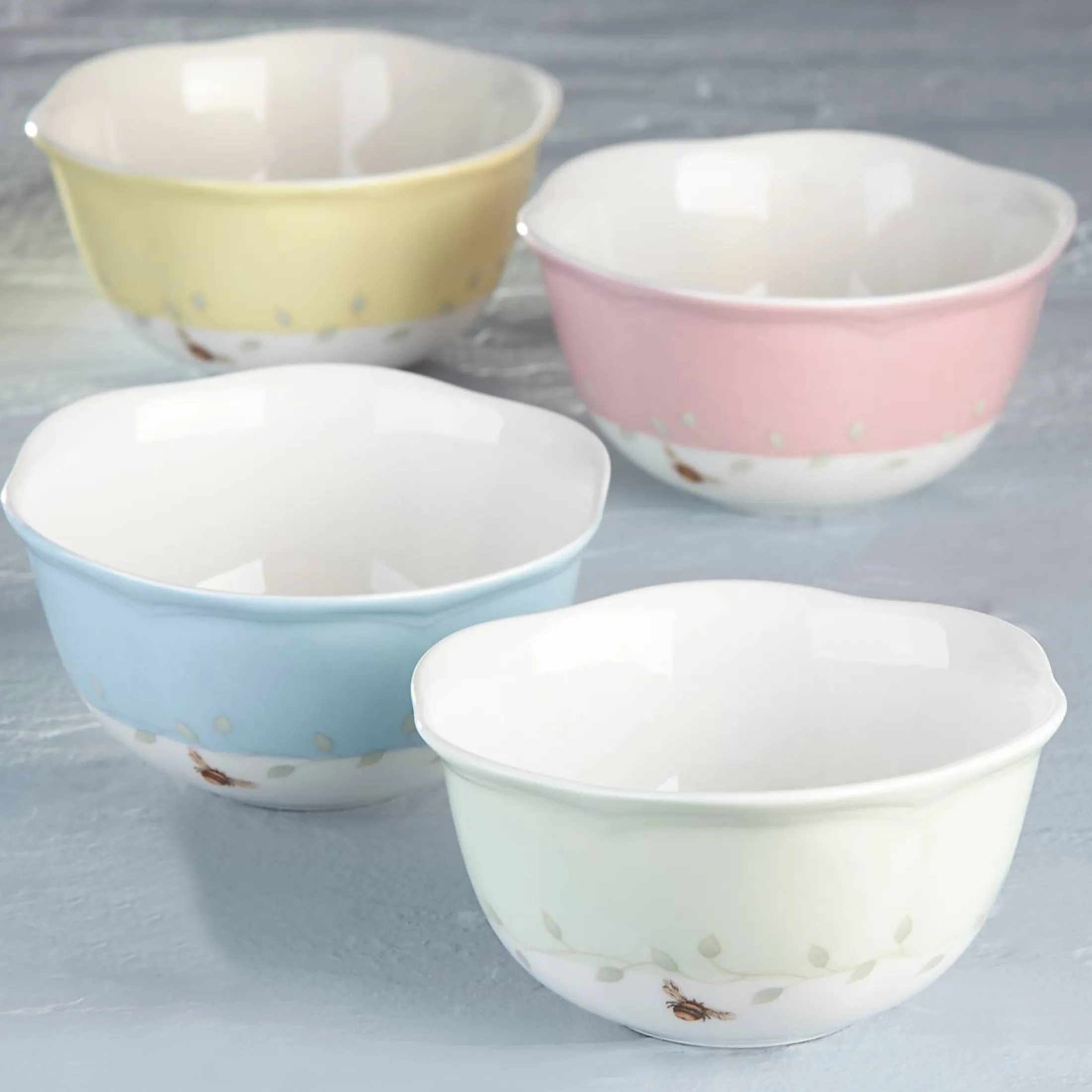 Butterfly Meadow Colors 4-Piece Dessert Bowl Set