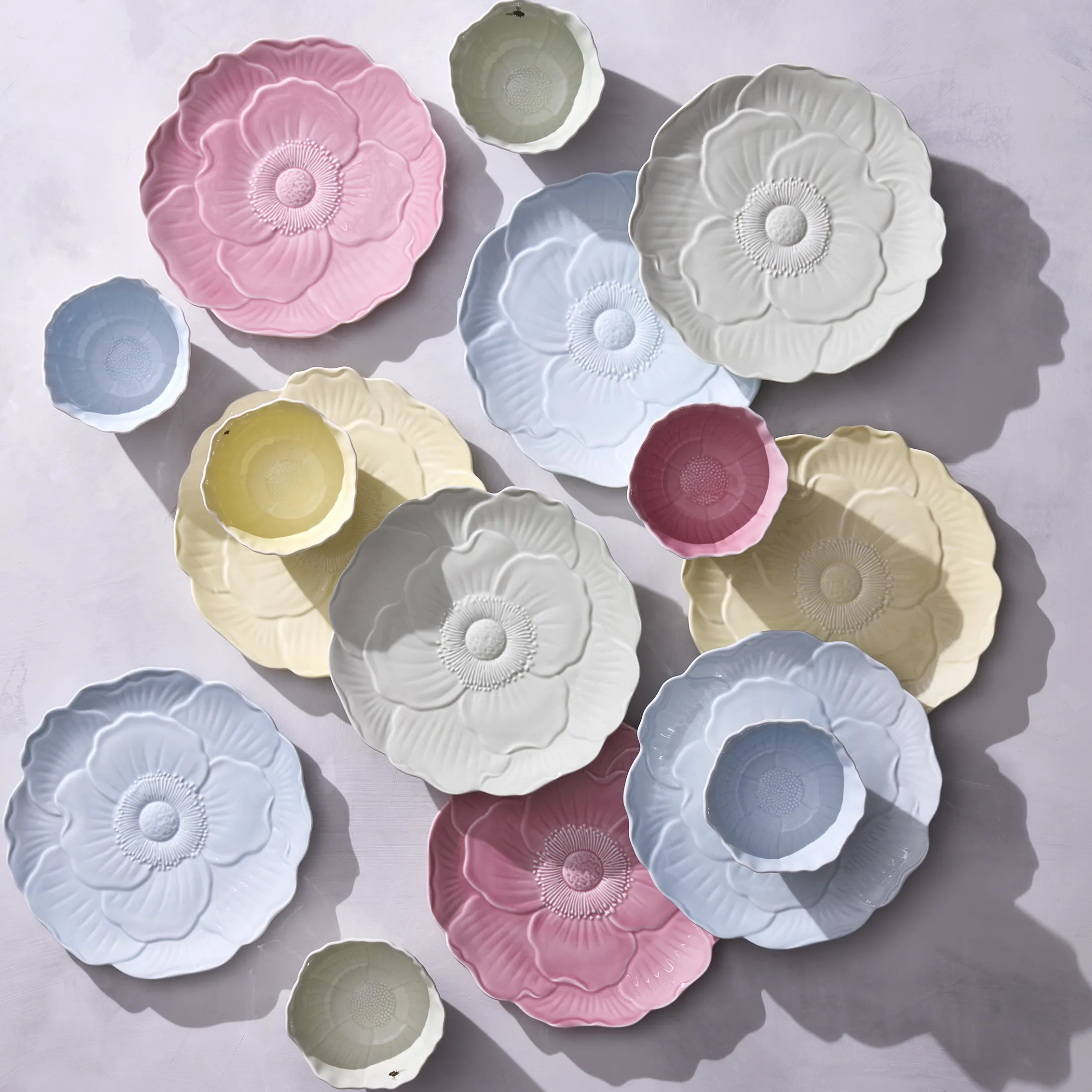 Butterfly Meadow Floral Blue Accent Plates, Set of 4
