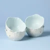 Butterfly Meadow Floral Blue Dessert Bowls, Set of 4