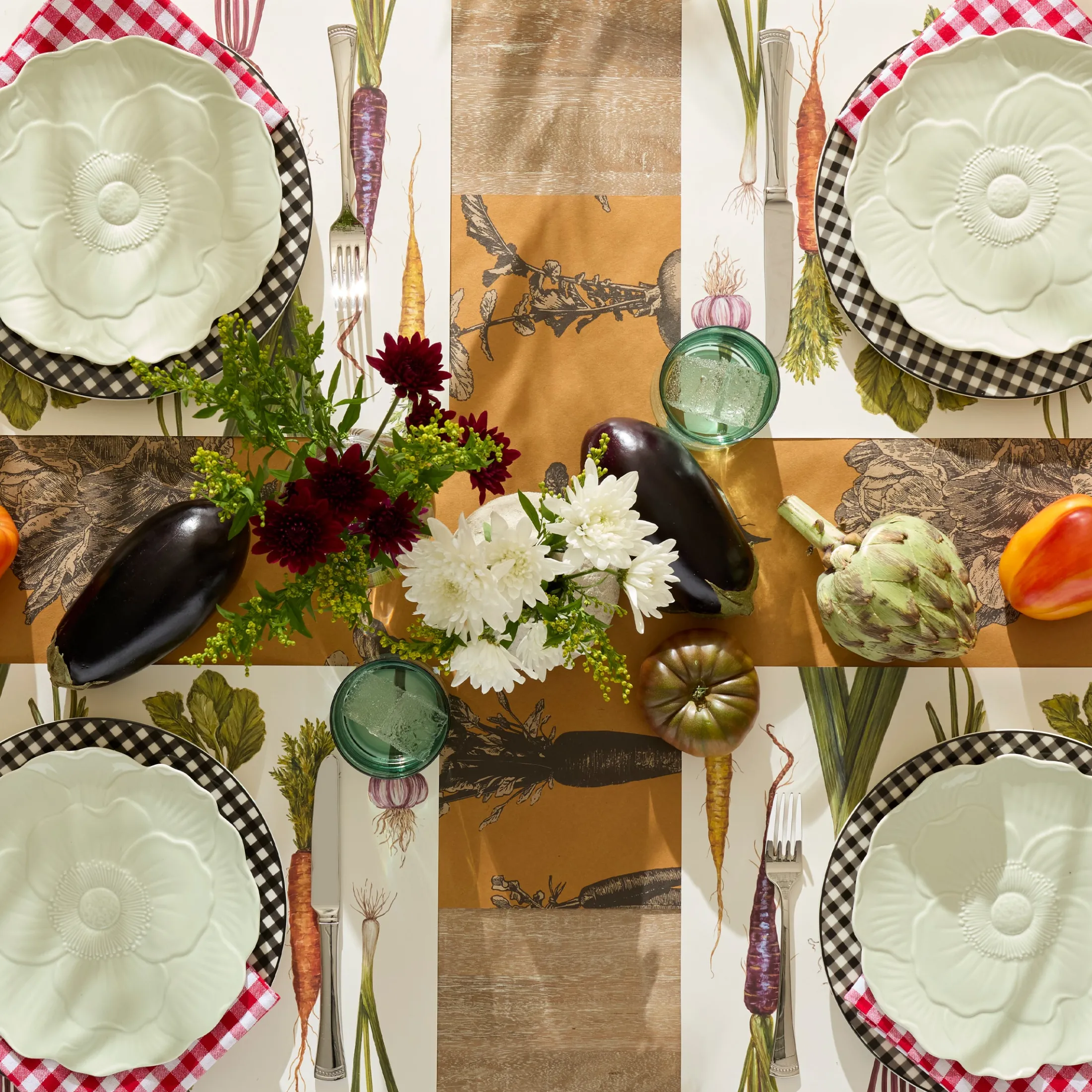 Butterfly Meadow Floral Green Accent Plates, Set of 4