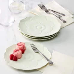 Butterfly Meadow Floral Green Accent Plates, Set of 4