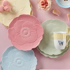 Butterfly Meadow Floral Pink Accent Plates, Set of 4