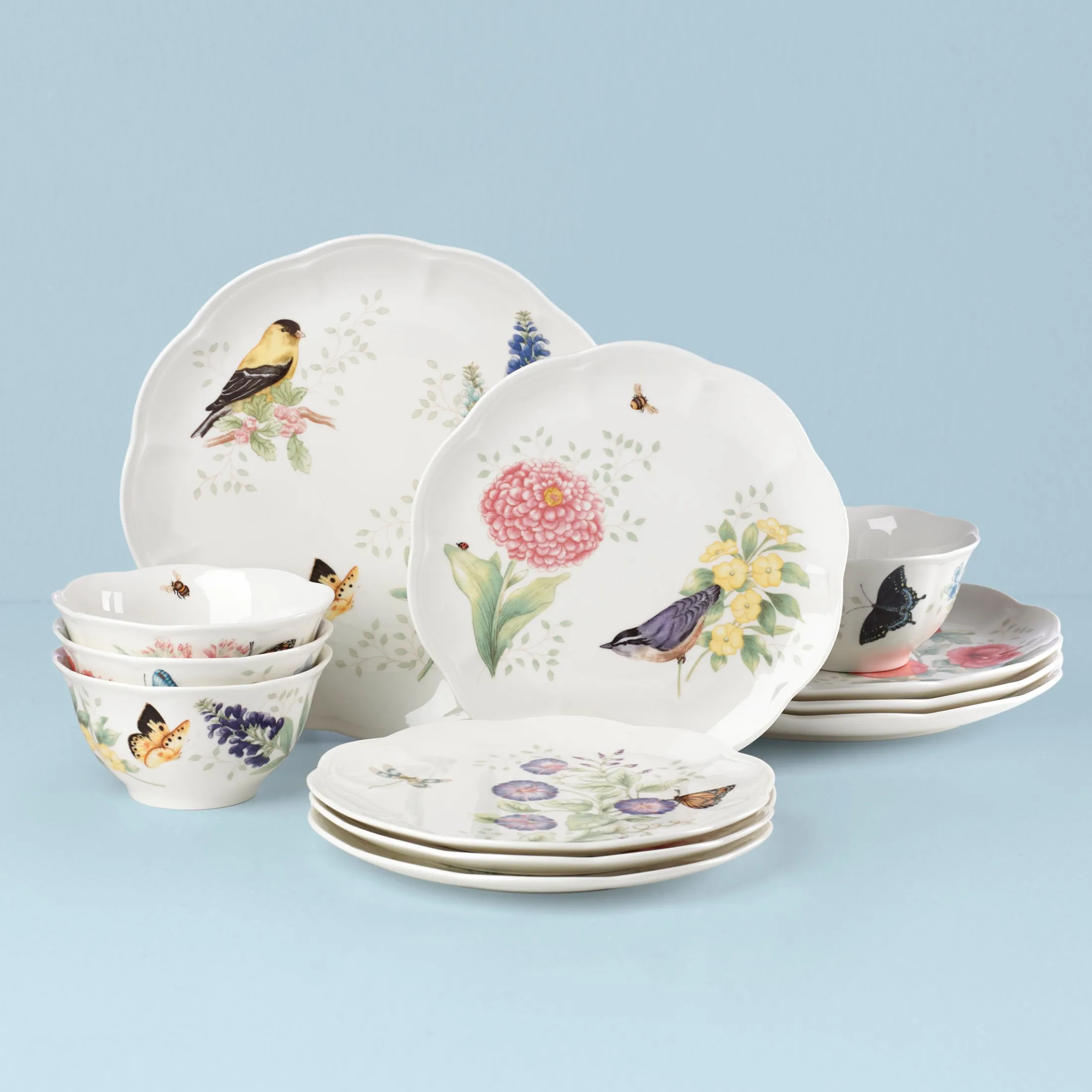 Butterfly Meadow Flutter 12-Piece Dinnerware Set