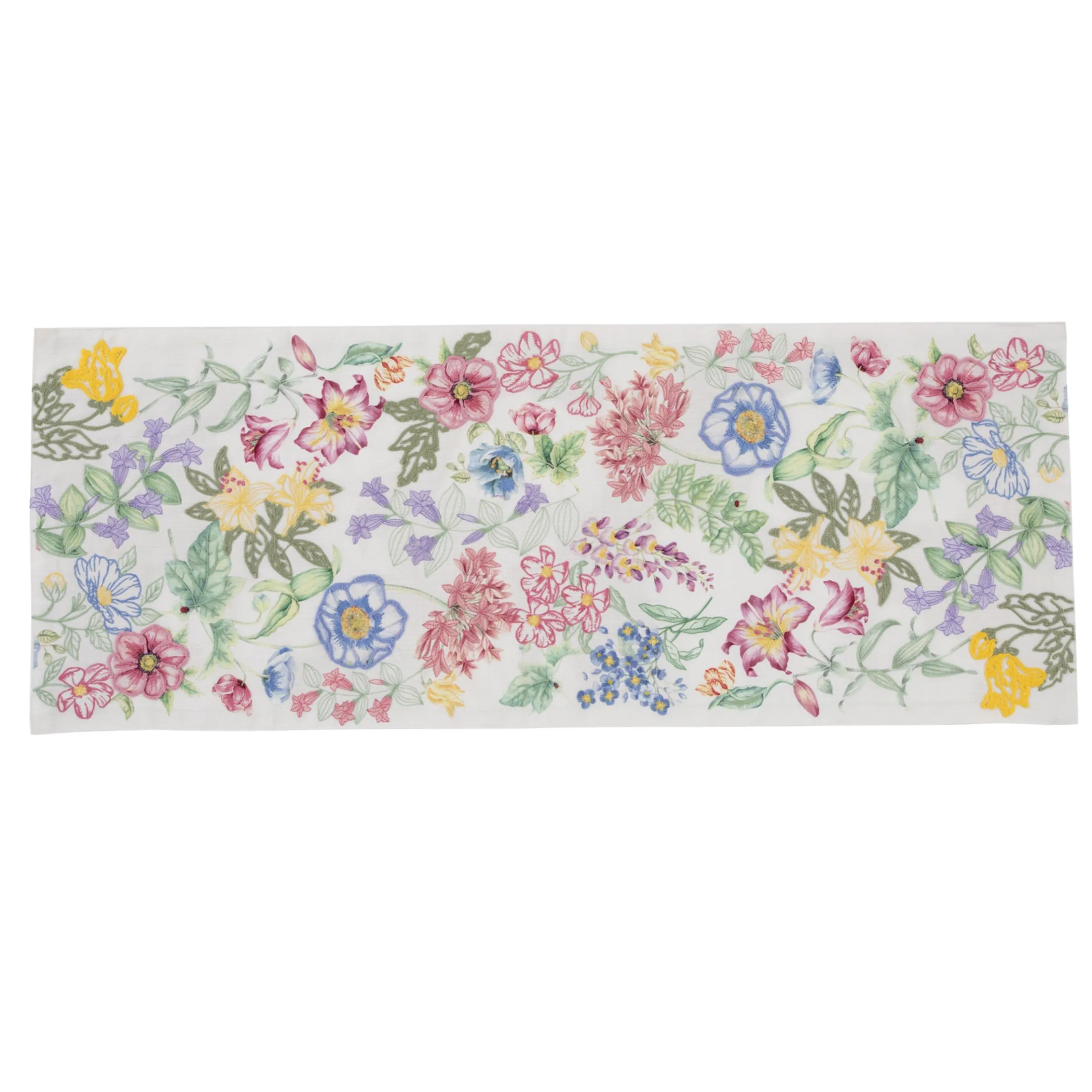 Butterfly Meadow Garden Embroidered Centerpiece Table Runner