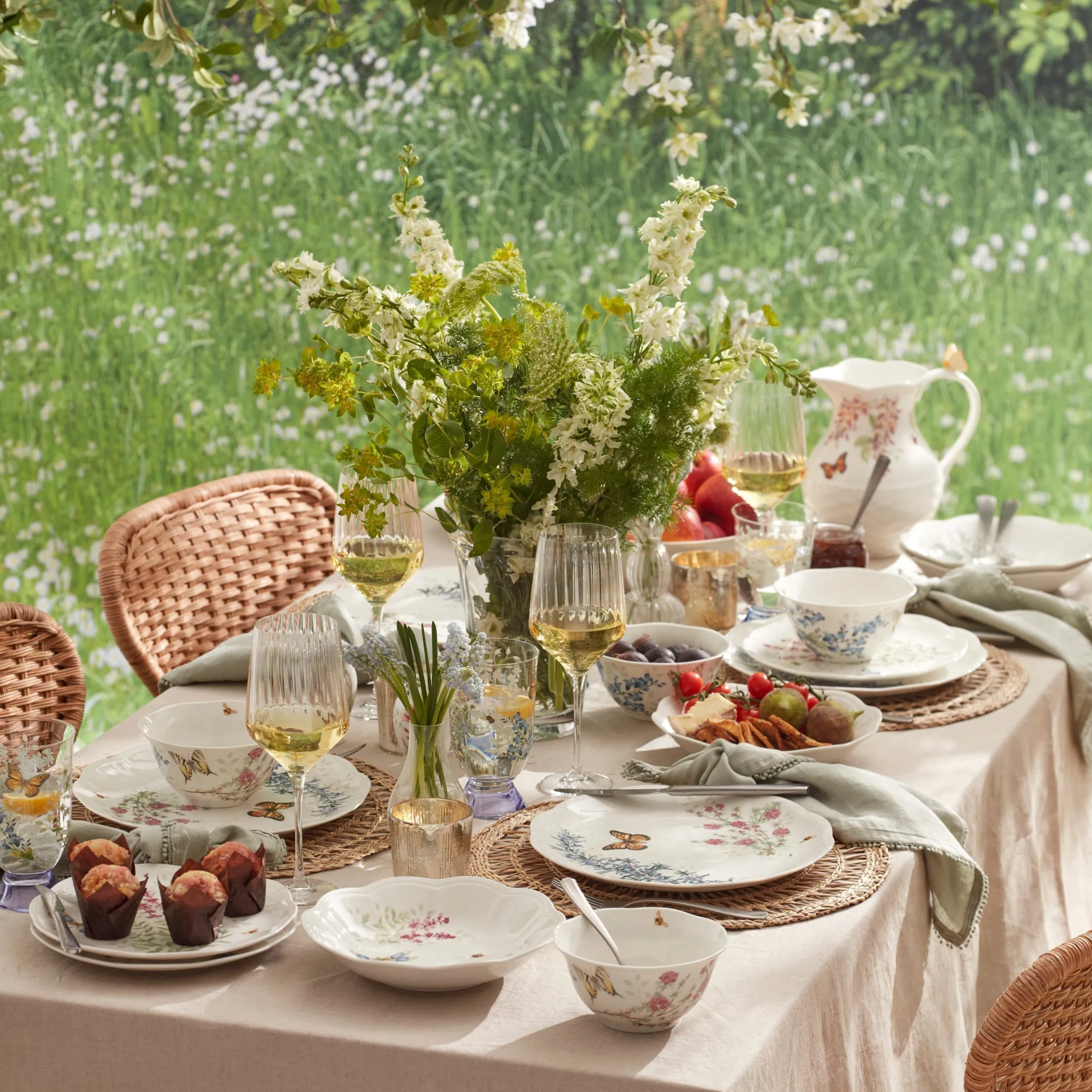 Butterfly Meadow Herbs 12-Piece Dinnerware Set