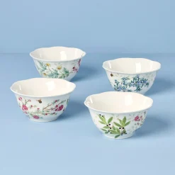 Butterfly Meadow Herbs Rice Bowls, Set of 4