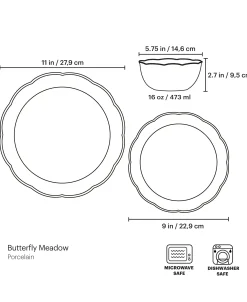 Butterfly Meadow Holiday 12-Piece Dinnerware Set