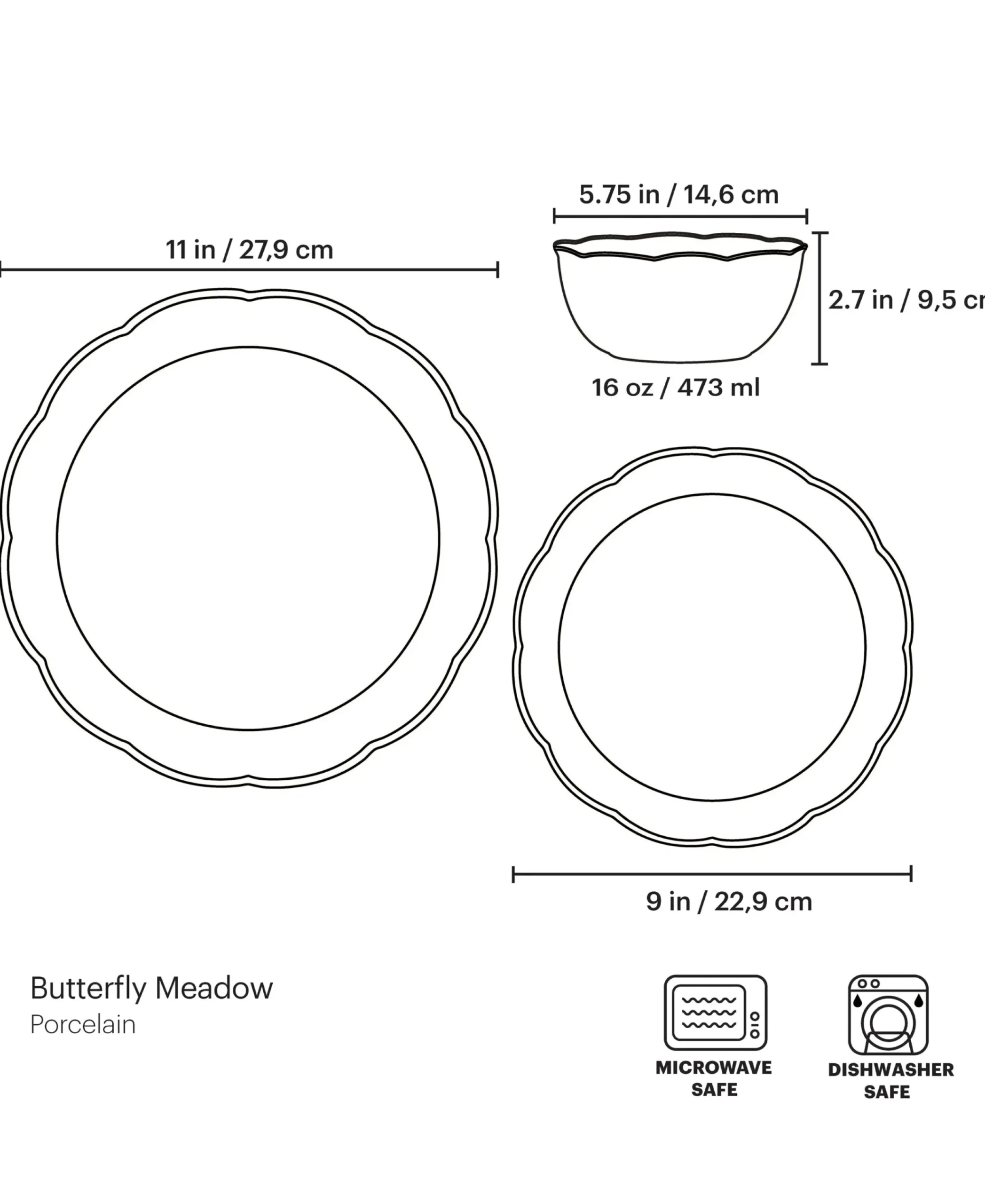 Butterfly Meadow Holiday 12-Piece Dinnerware Set