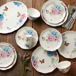 Butterfly Meadow Hydrangea 12-Piece Dinnerware Set
