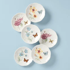 Butterfly Meadow 6-Piece Tidbit Plate Set