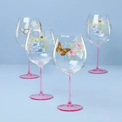 Butterfly Meadow Pink Decal Balloon, Set of 4