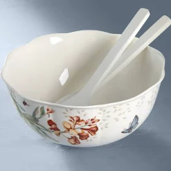 Butterfly Meadow Salad Bowl & Servers