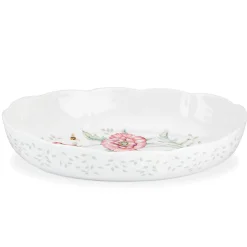 Butterfly Meadow Scalloped Oval Baker