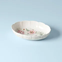 Butterfly Meadow Scalloped Oval Baker