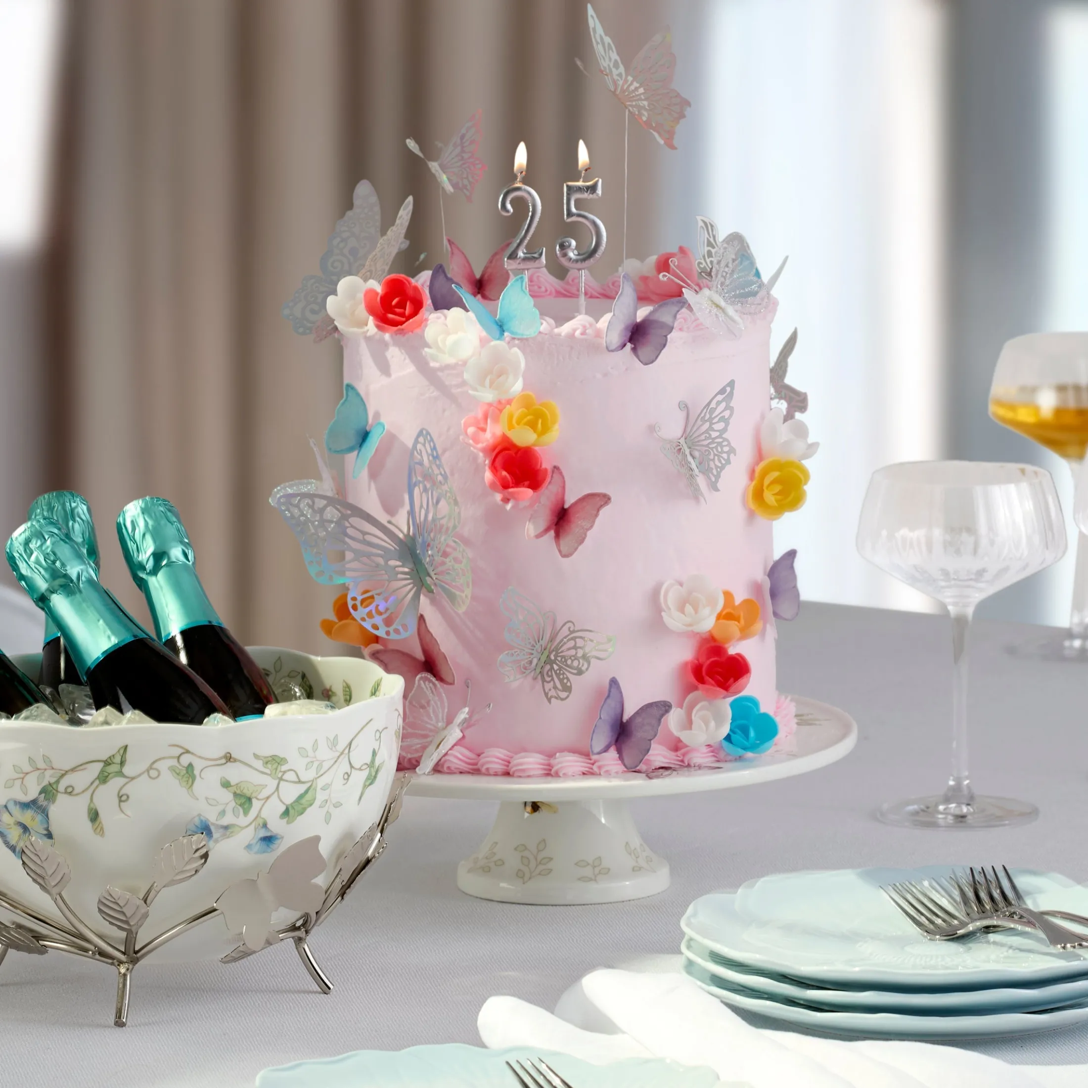 Butterfly Meadow 25th Anniversary Bowl with Stand