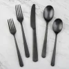 Cecil Black Satin Hammered 20-Piece Flatware Set