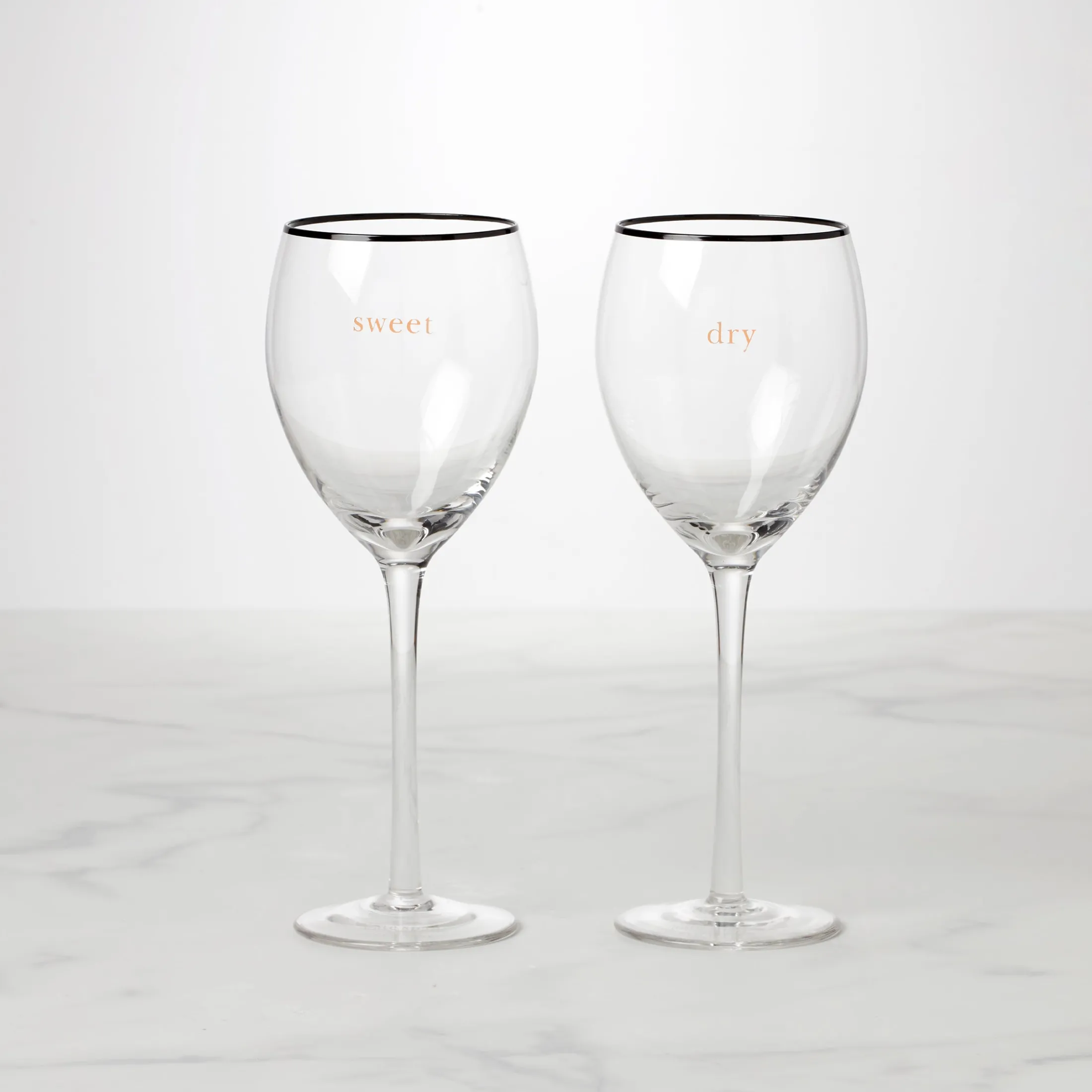 Cheers To Us Sweet & Dry Wine Glasses, Set of 2