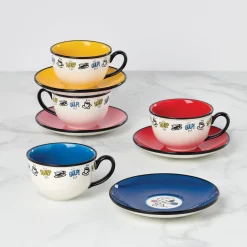 Chef Snoopy Tea Cup & Saucers, Set of 4